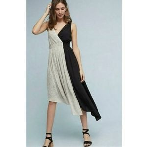 Maeve -Elisabel Midi Dress Blk & Cream..Hankerchief hem..size Small